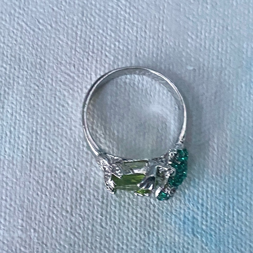 Vintage Green Cubic Zirconia Frog Ring Size 9.75 - Picture 3 of 6